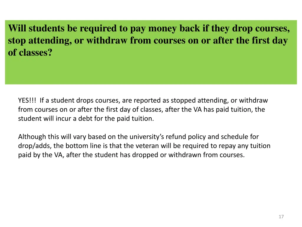 will students be required to pay money back