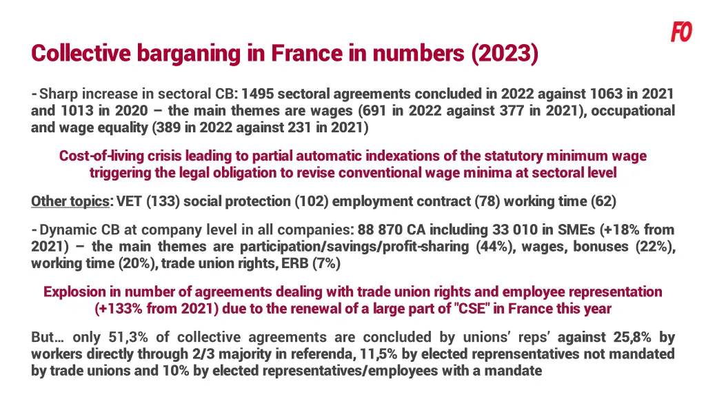 collective barganing in france in numbers 2023