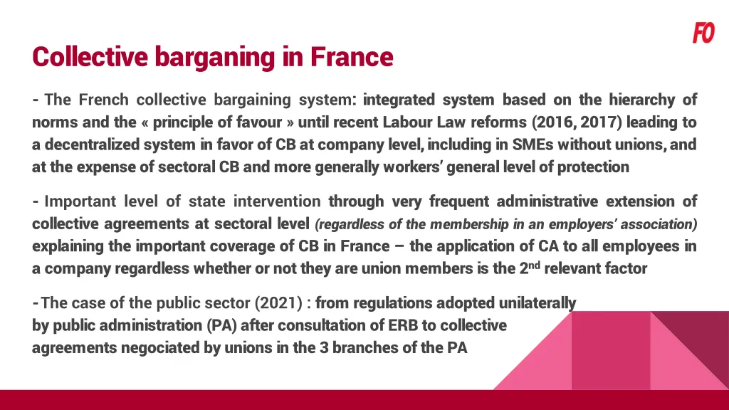 collective barganing in france