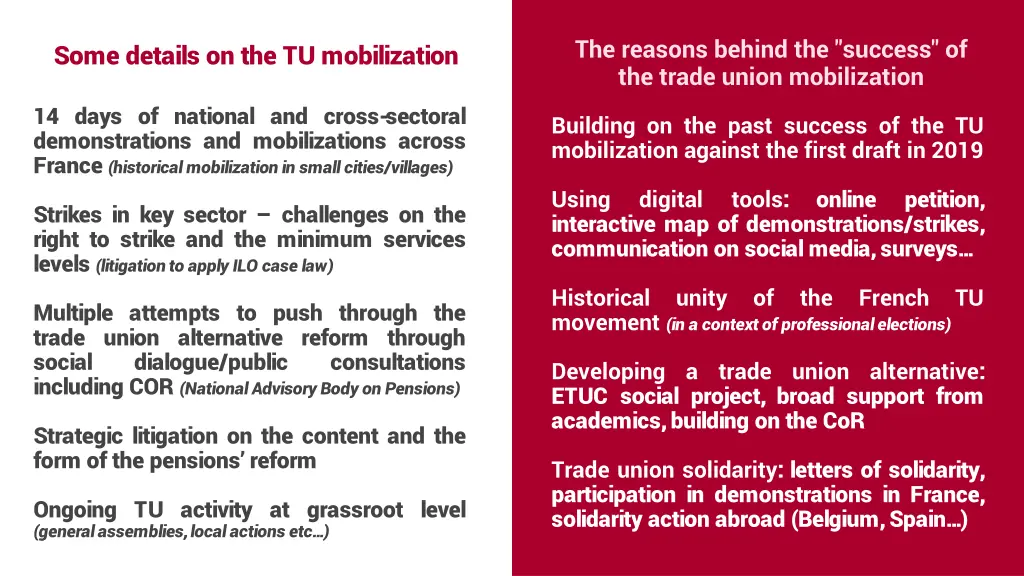 the reasons behind the success of the trade union