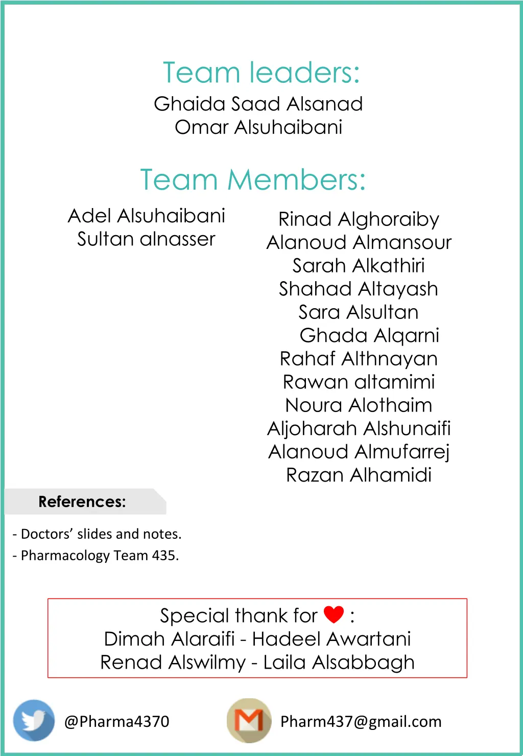 team leaders ghaida saad alsanad omar alsuhaibani