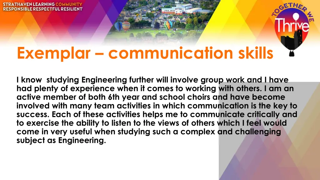 exemplar communication skills