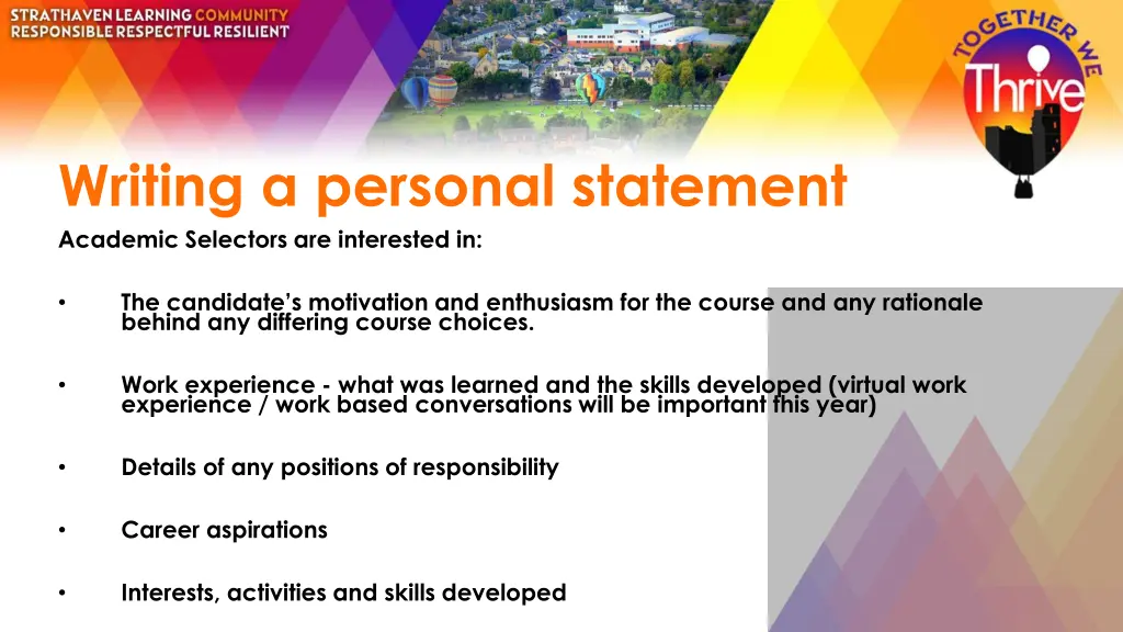 writing a personal statement academic selectors