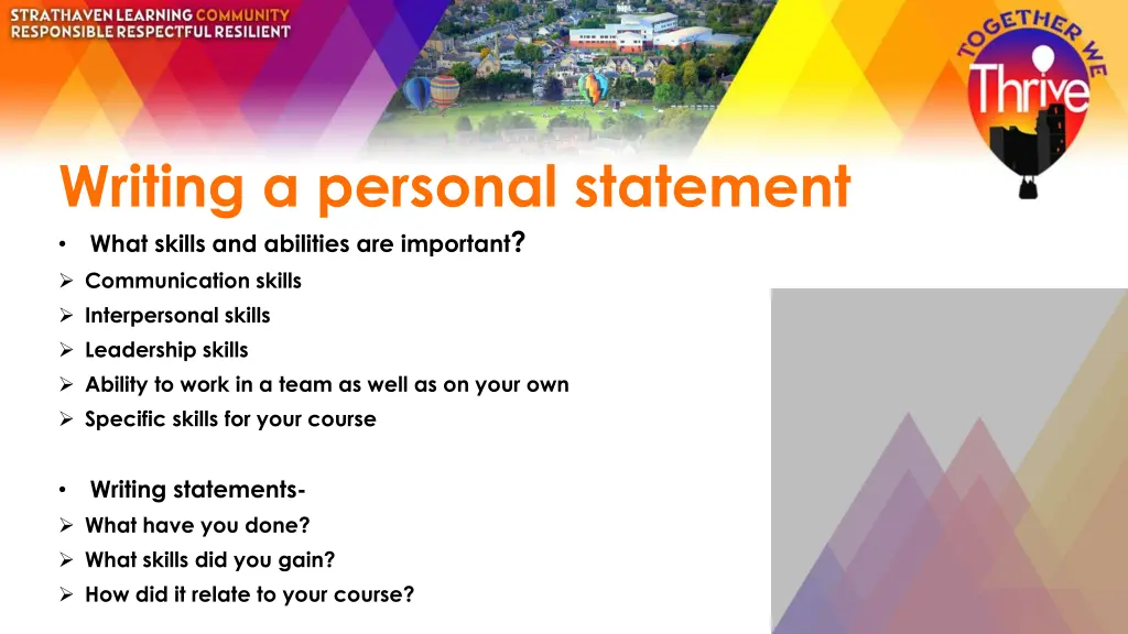 writing a personal statement what skills