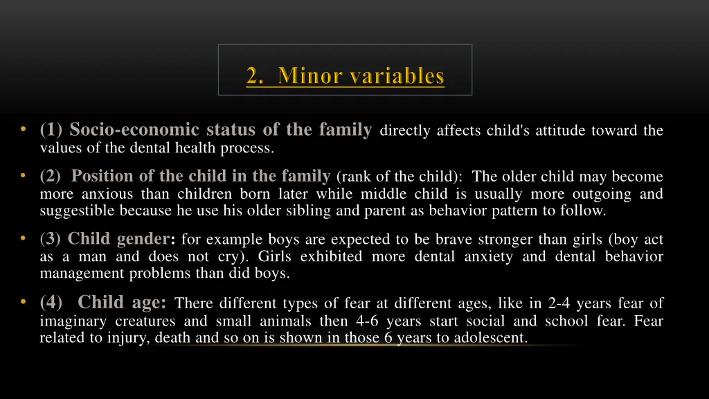 1 socio economic status of the family directly