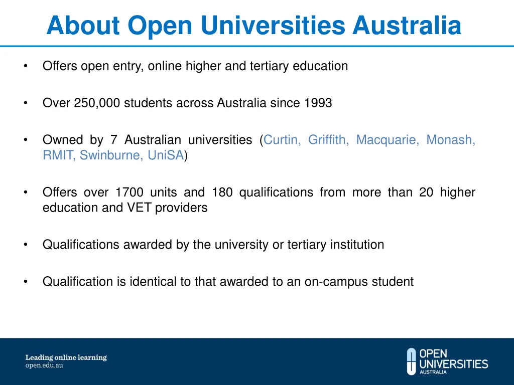 about open universities australia