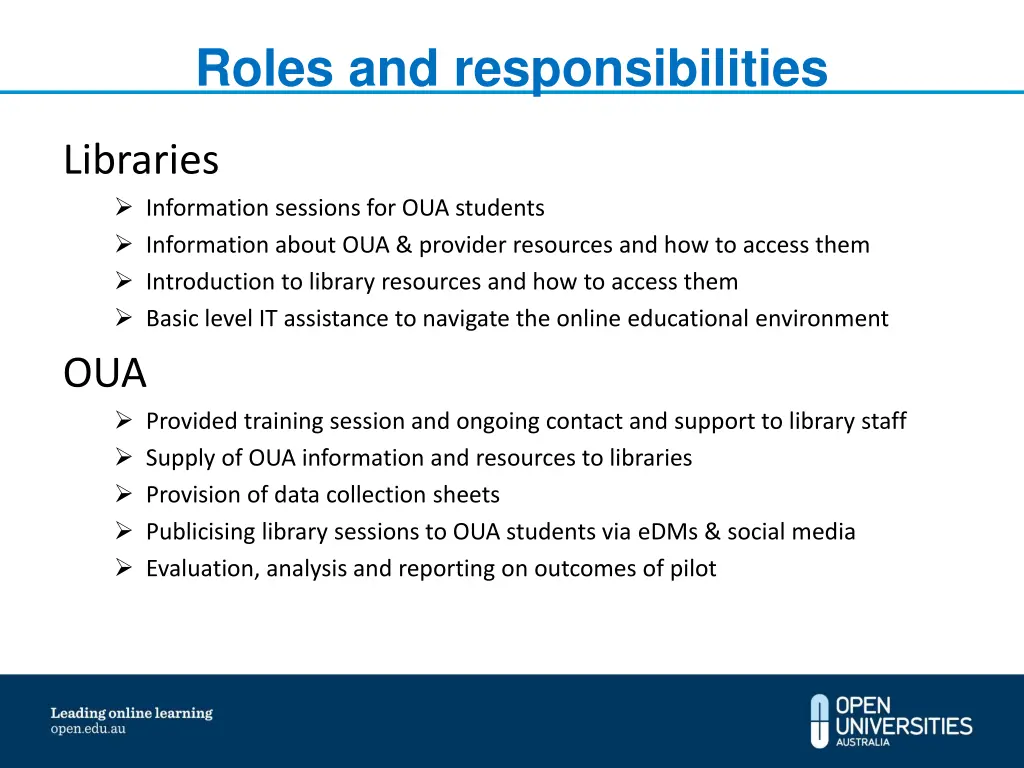 roles and responsibilities