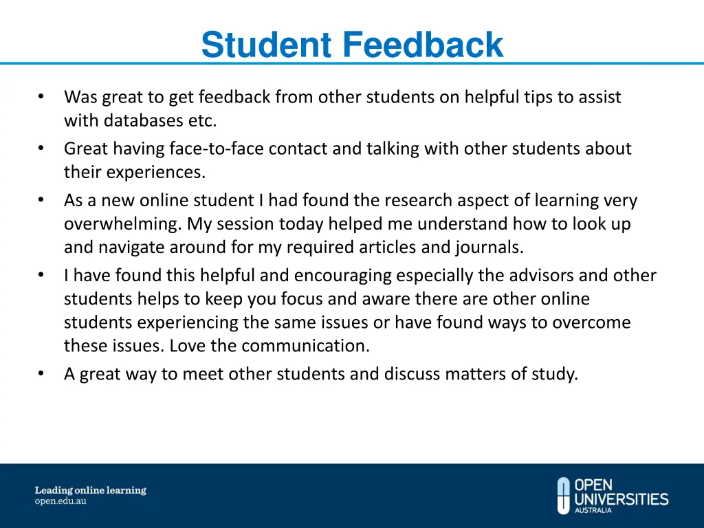 student feedback