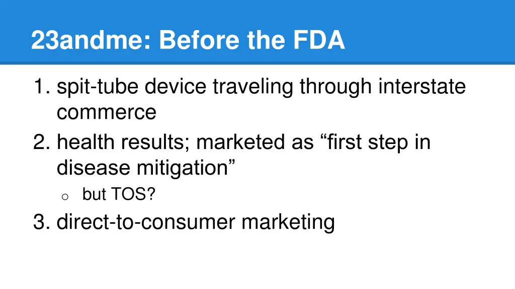 23andme before the fda