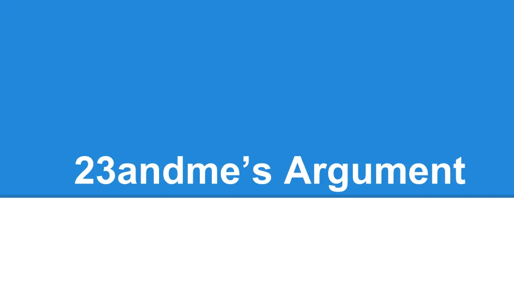 23andme s argument