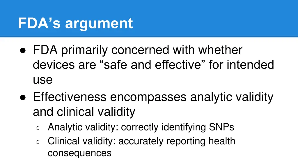 fda s argument 1