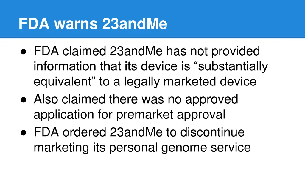 fda warns 23andme