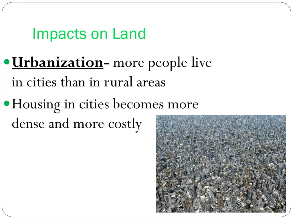 impacts on land 1