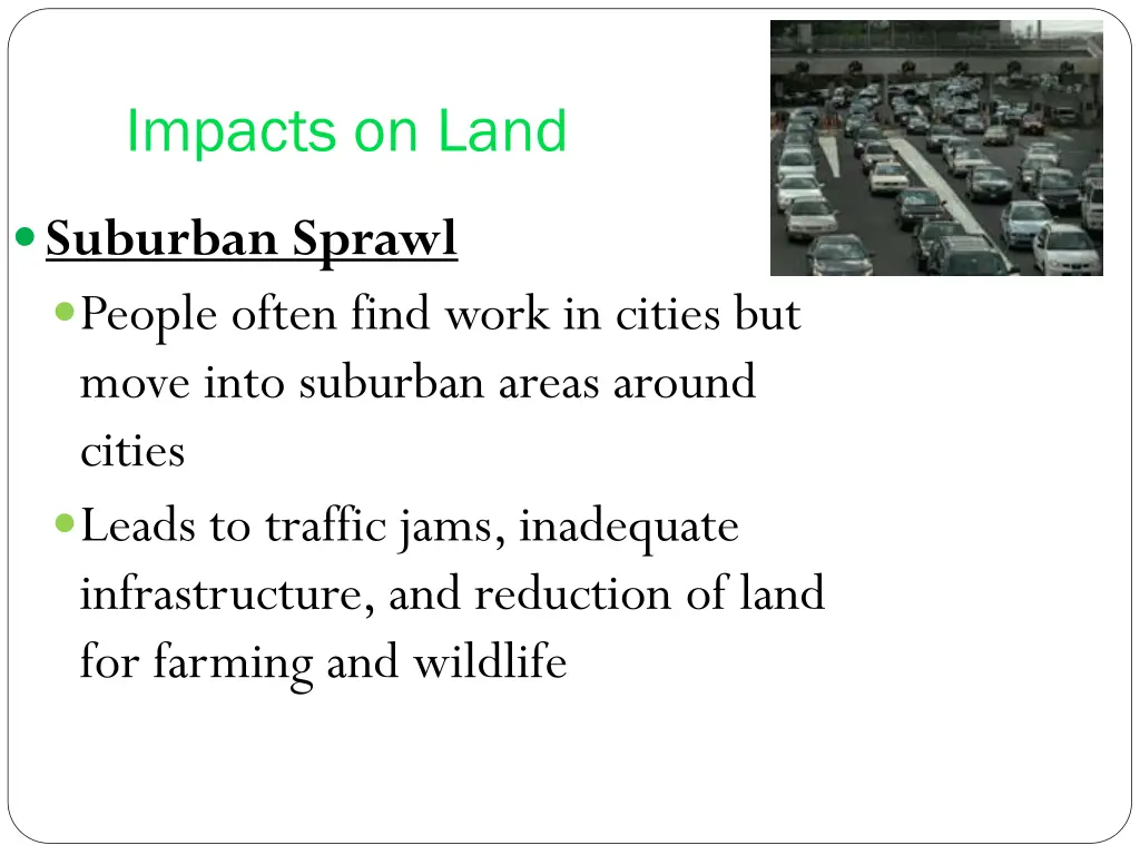 impacts on land 2