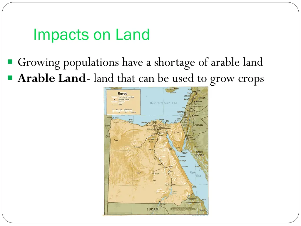 impacts on land