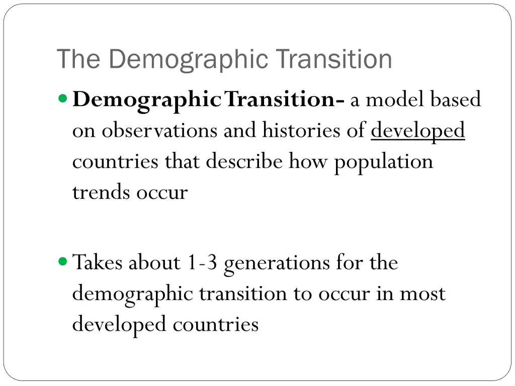 the demographic transition demographic transition