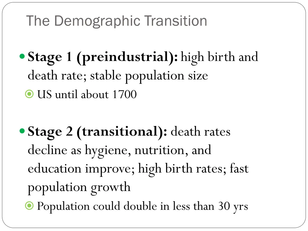 the demographic transition