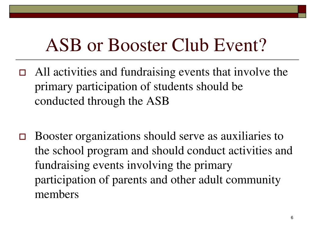 asb or booster club event