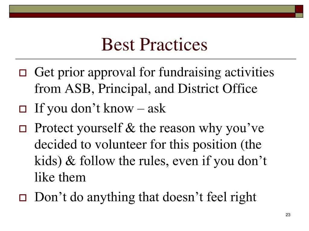 best practices
