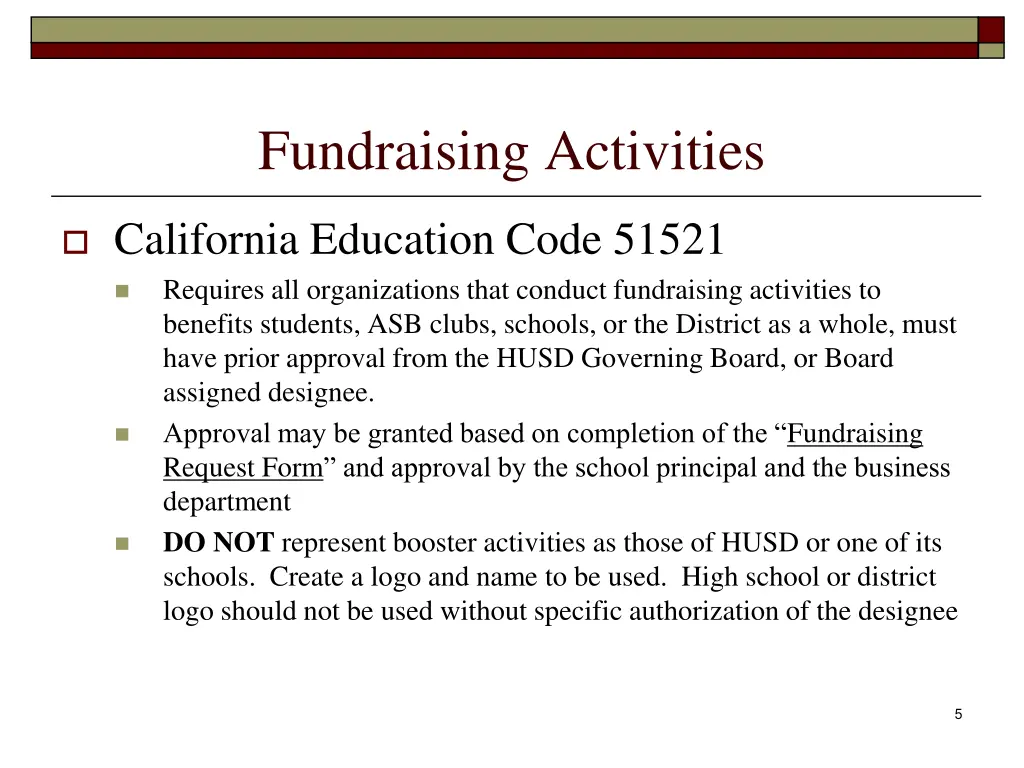 fundraising activities