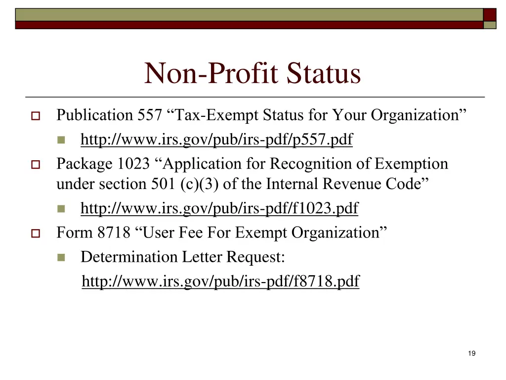 non profit status