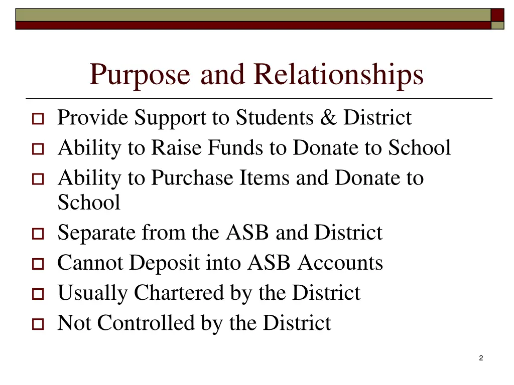 purpose and relationships