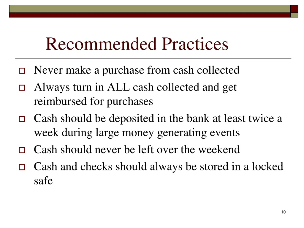 recommended practices