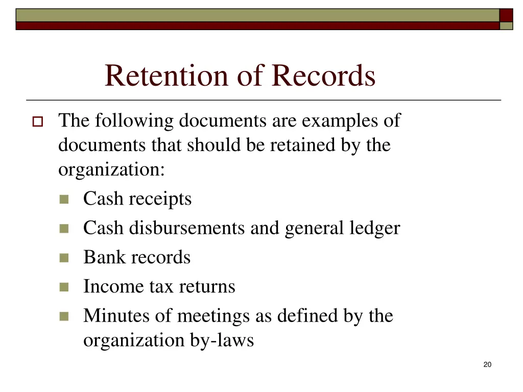 retention of records