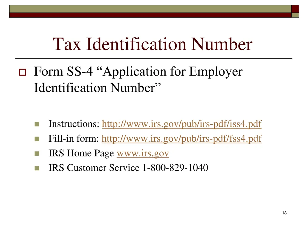 tax identification number