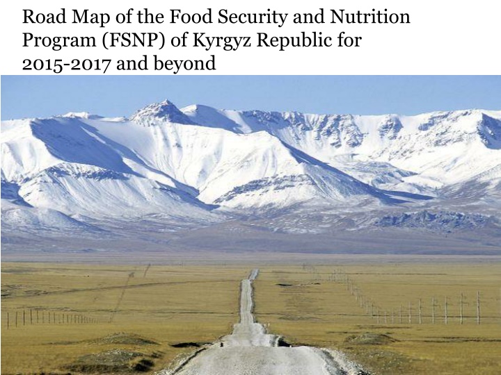 road map of the food security and nutrition