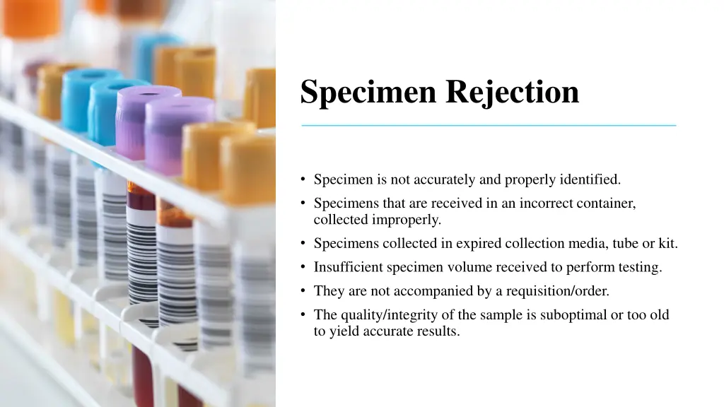 specimen rejection