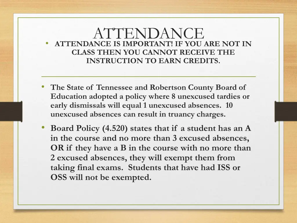 attendance attendance is important
