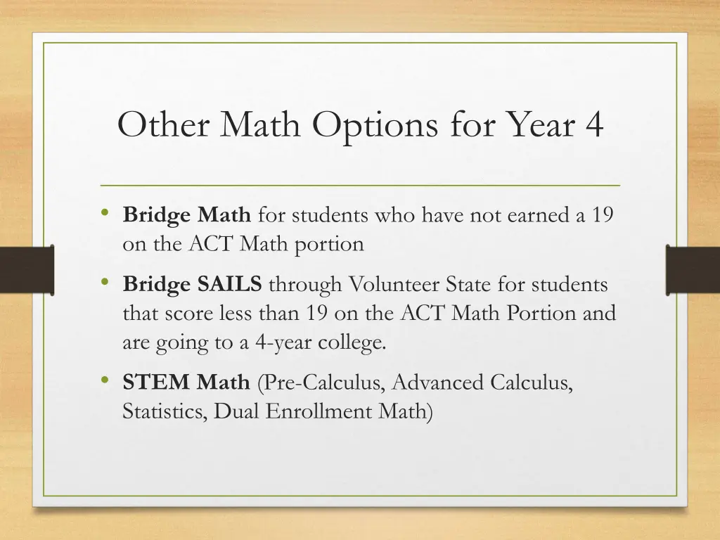 other math options for year 4