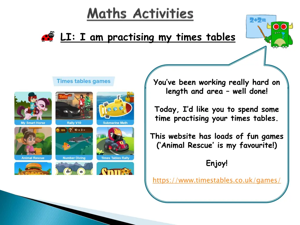 li i am practising my times tables