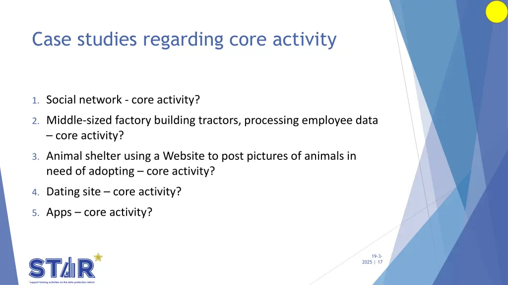 case studies regarding core activity