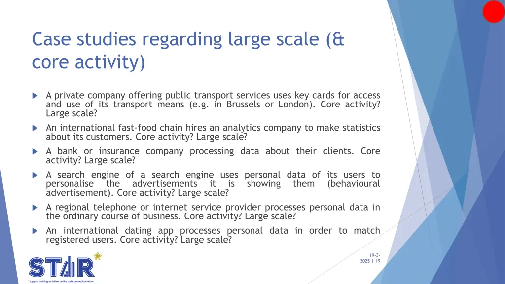 case studies regarding large scale core activity