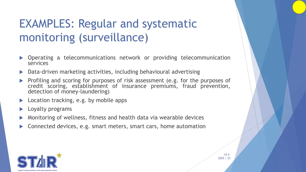 examples regular and systematic monitoring