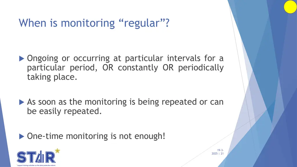 when is monitoring regular