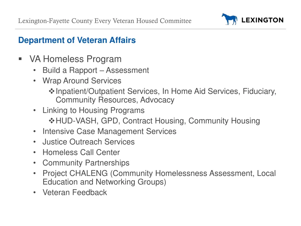 lexington fayette county every veteran housed 10