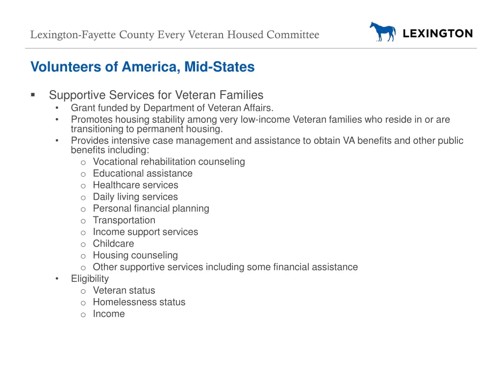 lexington fayette county every veteran housed 11