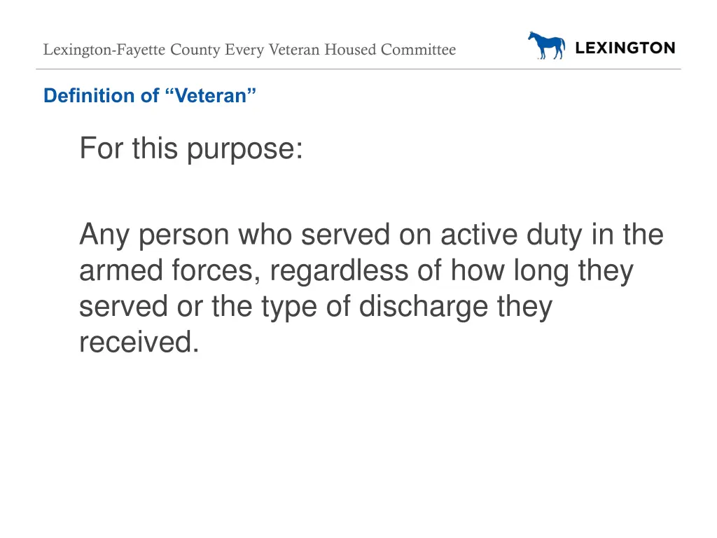 lexington fayette county every veteran housed