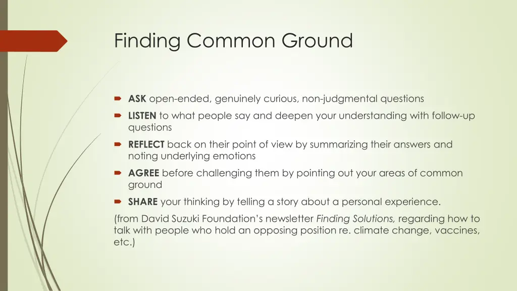 finding common ground