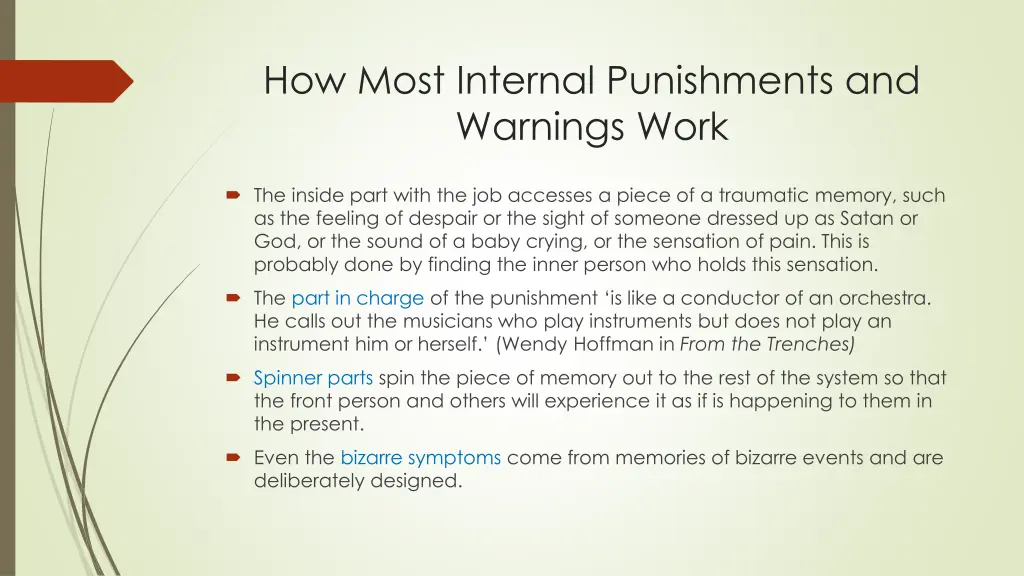how most internal punishments and warnings work