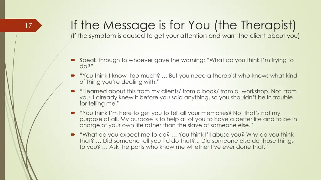 if the message is for you the therapist