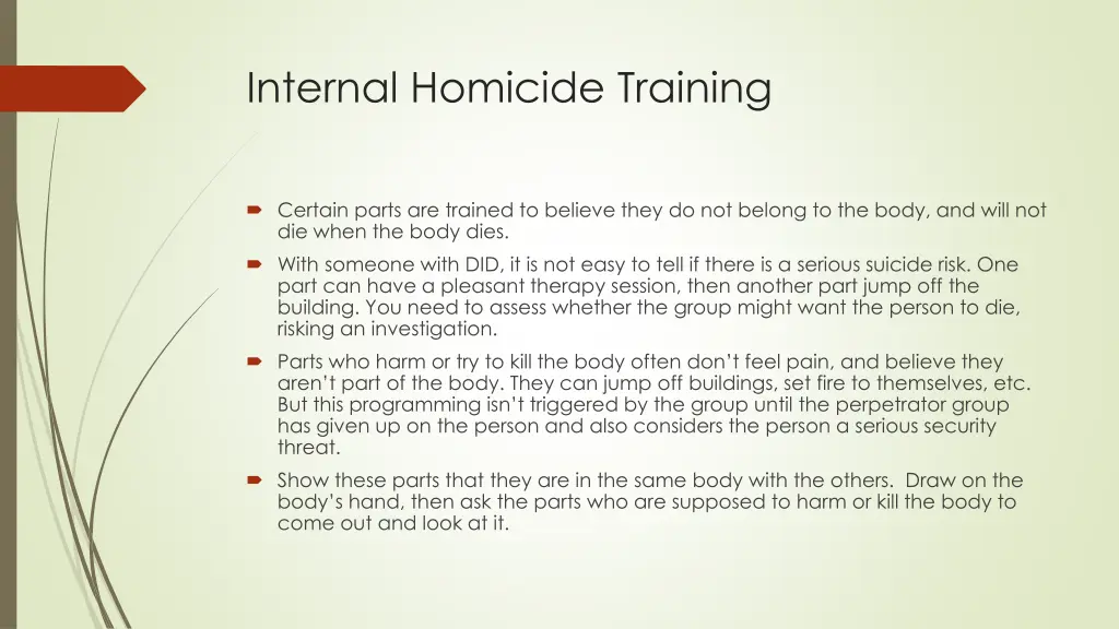 internal homicide training