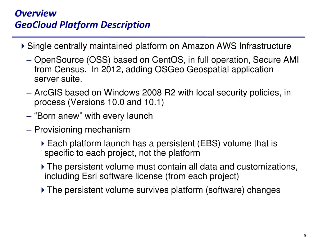 overview geocloud platform description