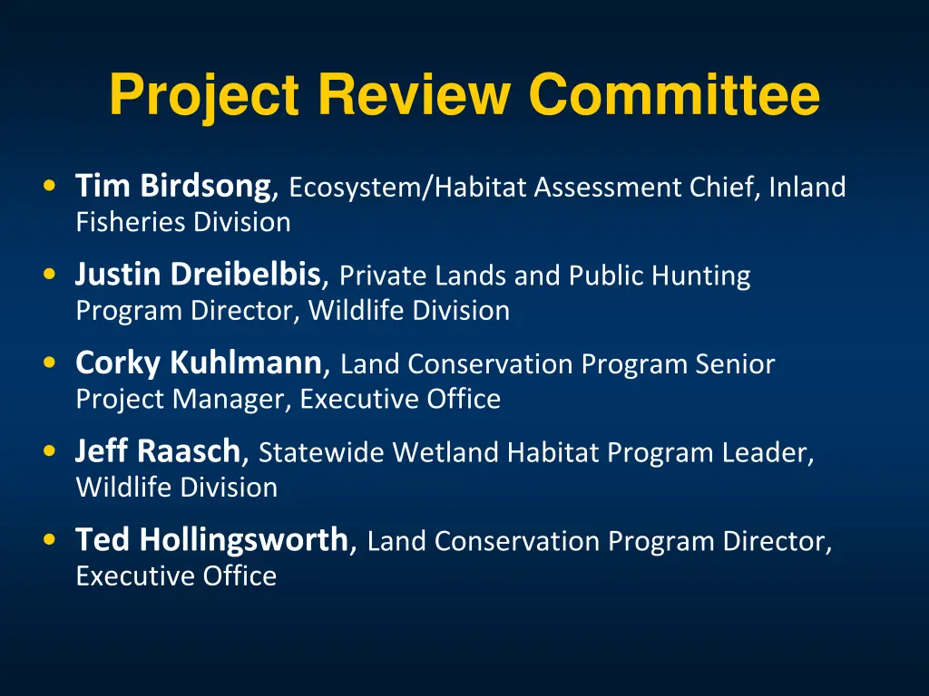 project review committee