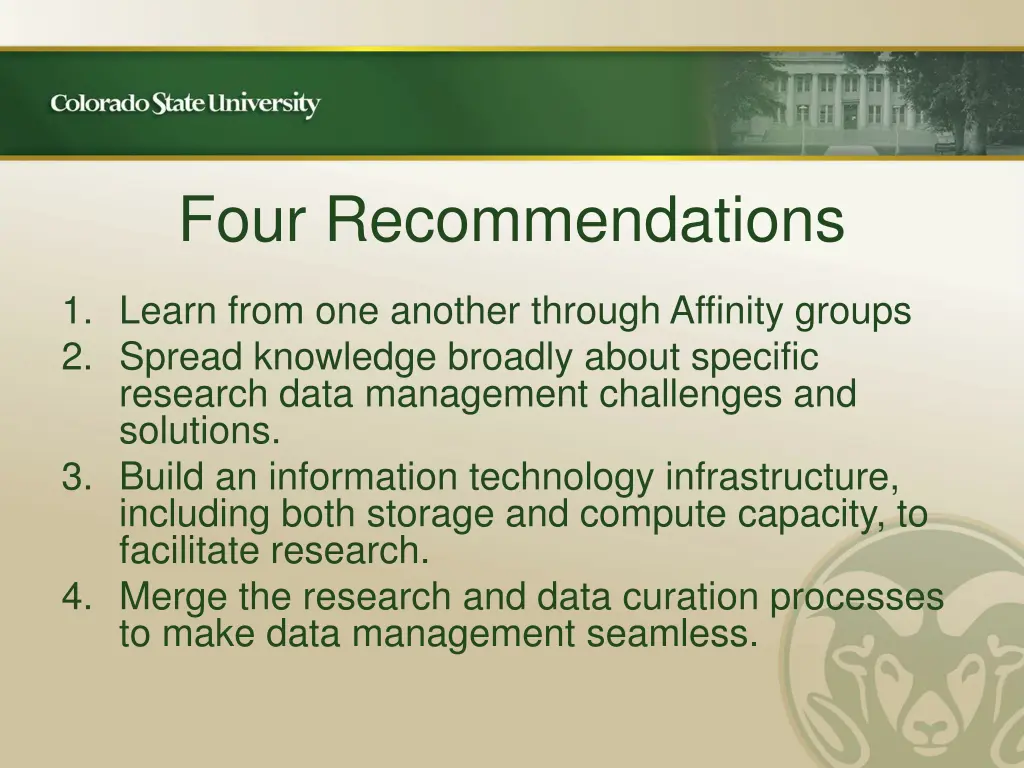 four recommendations