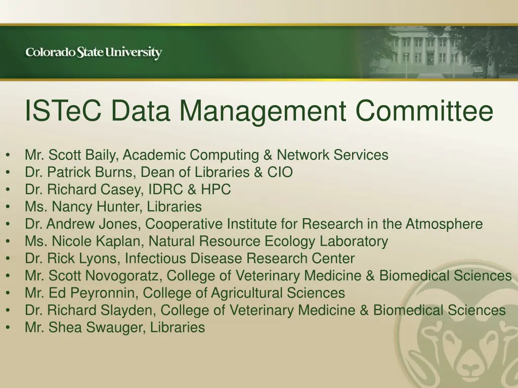 istec data management committee