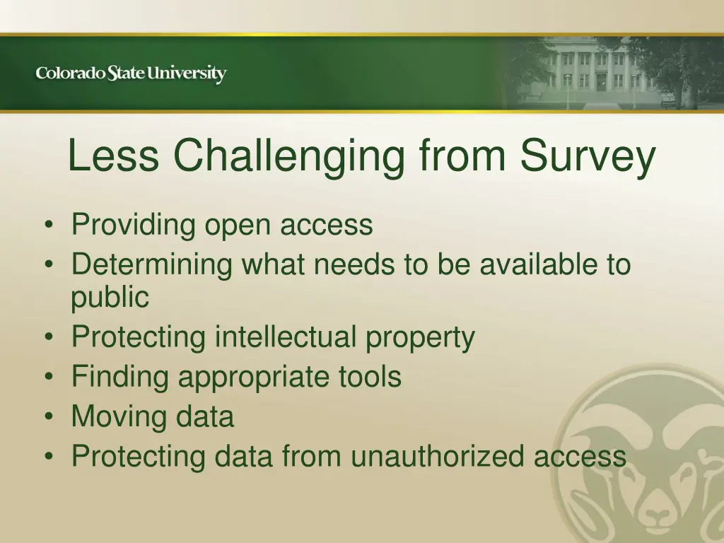 less challenging from survey